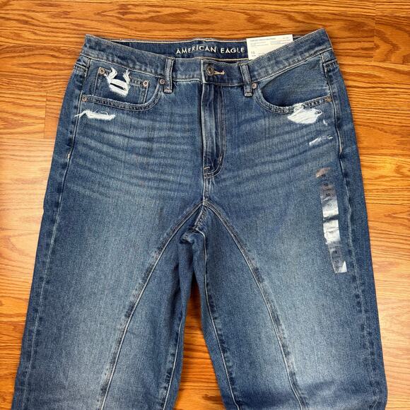 NWT AE American Eagle Low Rise Baggy Straight  Womens Sz 10 X-Long - Picture 4 of 8